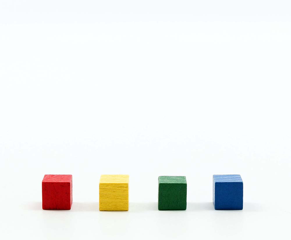 Wood game cubes pieces