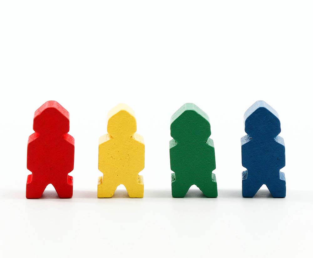 Wood game meeples pieces