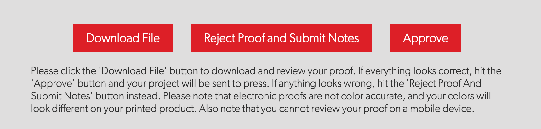 Electronic Proof Approval Button
