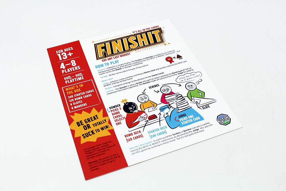Board Game Industry Standards Instructions