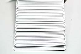 GSM (grams per square meter) is the metric system's universal measure for paper weight and can be converted into lb. and pt. For example, 80 GSM is 55 lb. text and 350 GSM is 14pt. cover. Typically used to describe card paper.